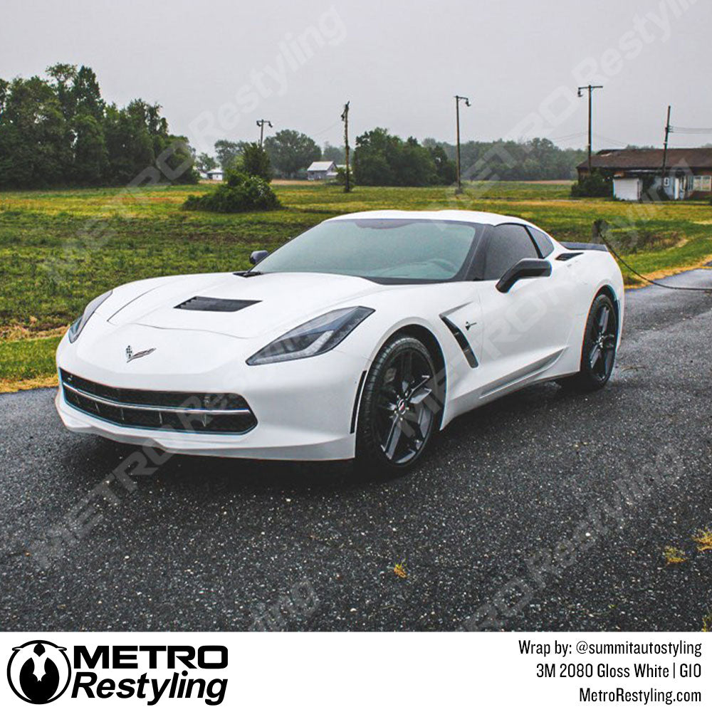 Glossy white vinyl wrap