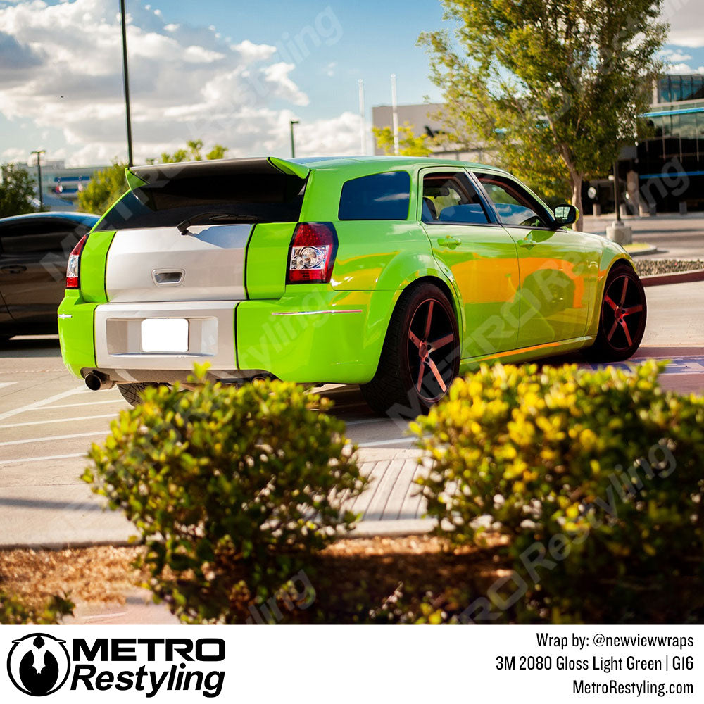 glossy light green car wrap