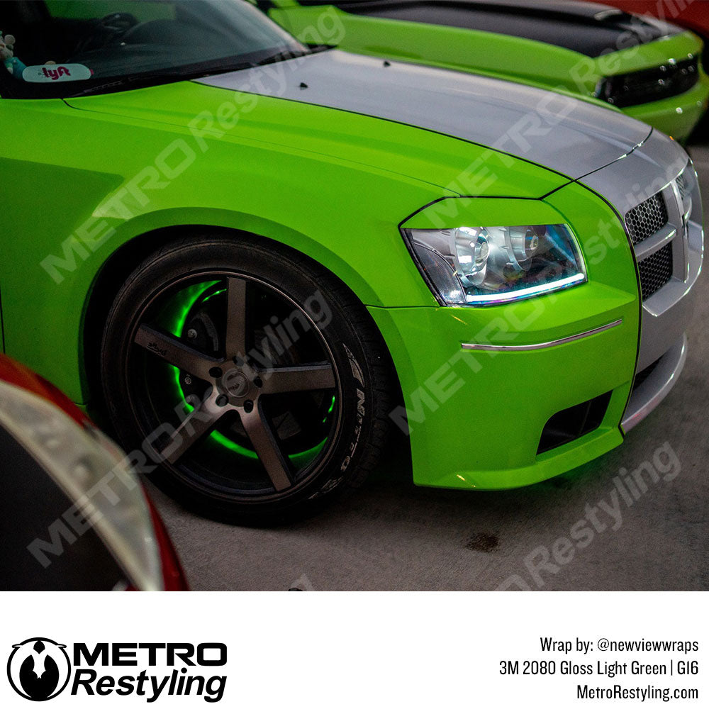 gloss light green car wrap