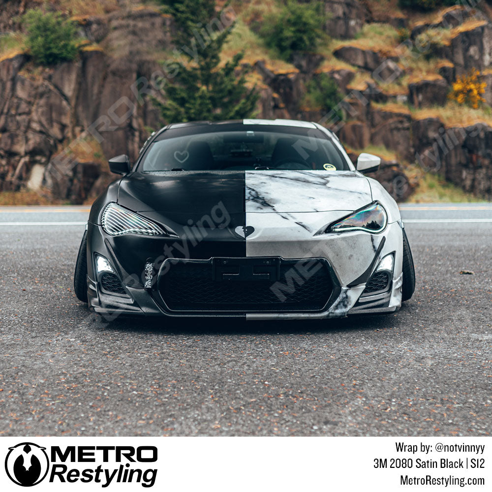Satin Black Vinyl Car Wrap