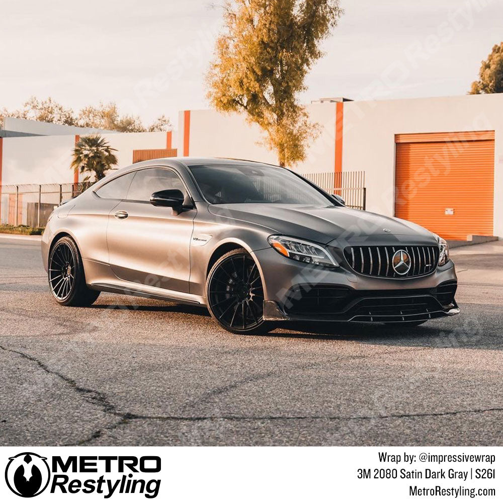 Satin Dark Gray Mercedes Wrap