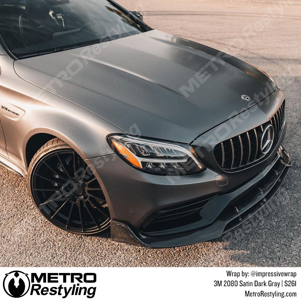 Satin Dark Gray Car Wrap