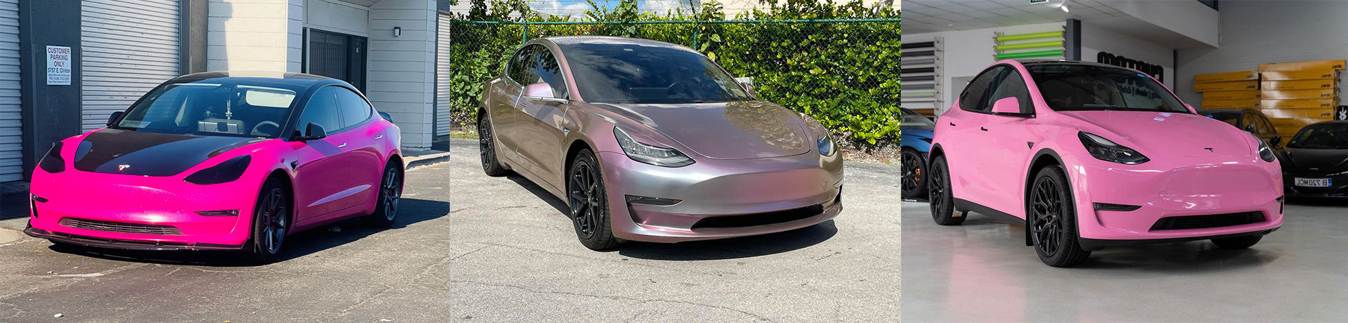 Pink Tesla Wraps