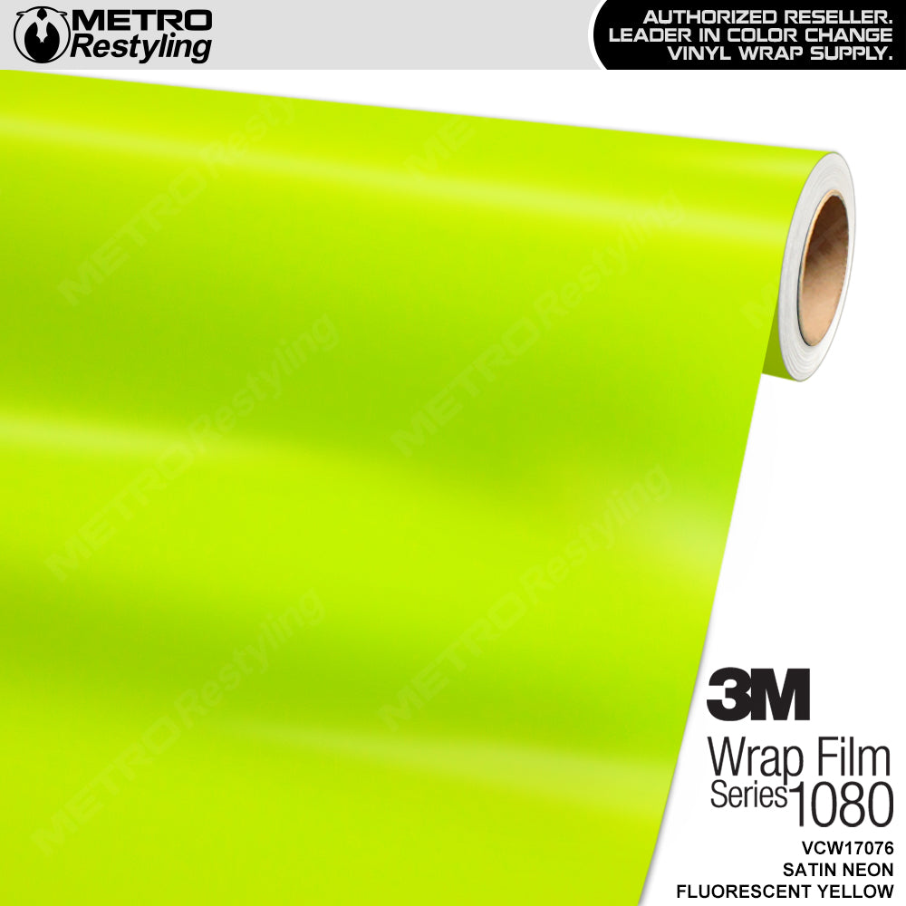 3M Neon Fluorescent Wrap Film | Satin Neon Yellow 