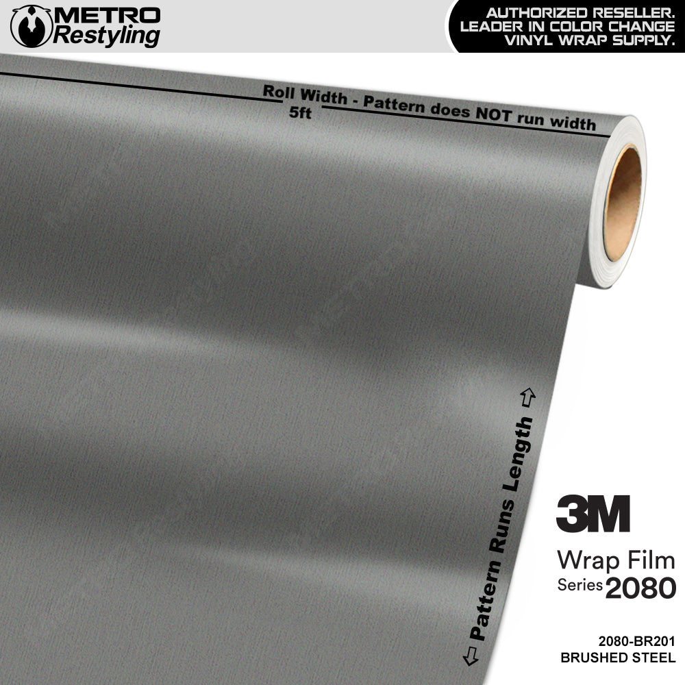 3M 2080 Brushed Steel Vinyl Wrap