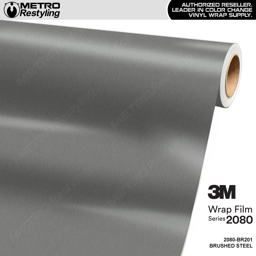 3M 2080 Brushed Steel Vinyl Wrap