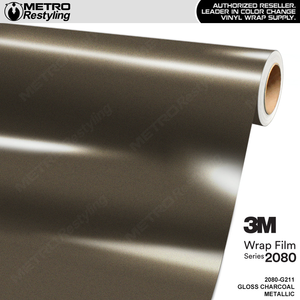 3M 2080 Gloss Charcoal Metallic Vinyl Wrap | G211