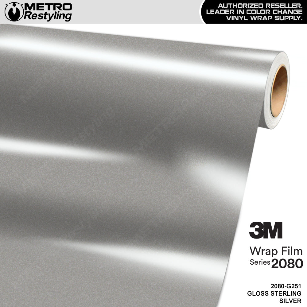 3M 2080 Gloss Sterling Silver Vinyl Wrap | G251