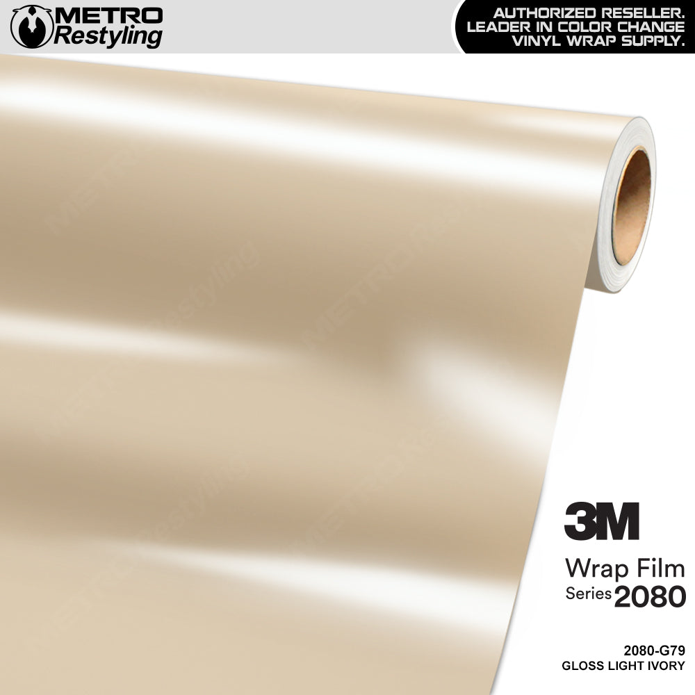 3M 2080 Gloss Light Ivory Vinyl Wrap