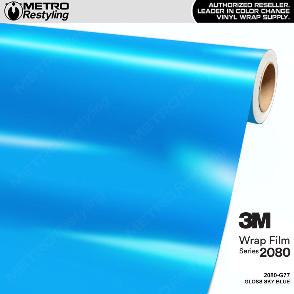 3M 2080 Gloss Sky Blue Vinyl Wrap | G77 | BLOWOUT STOCK | (305 sq ft) | 964227