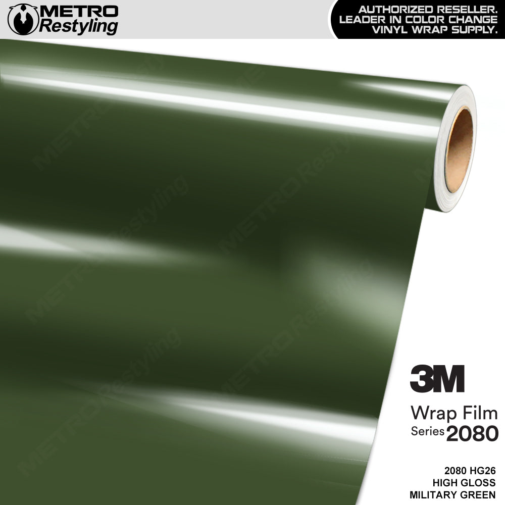3M 2080 High Gloss Military Green Vinyl Wrap