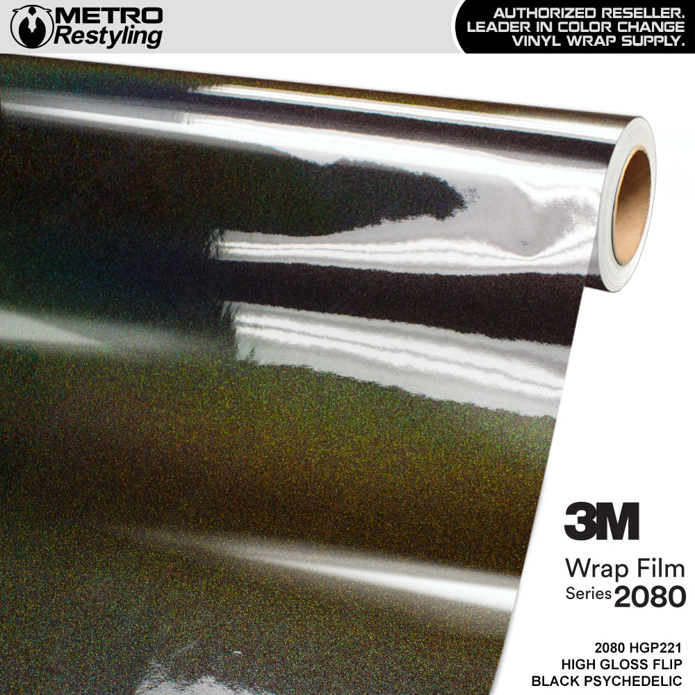 3M 2080 High Gloss Flip Black Psychedelic Vinyl Wrap | HGP221