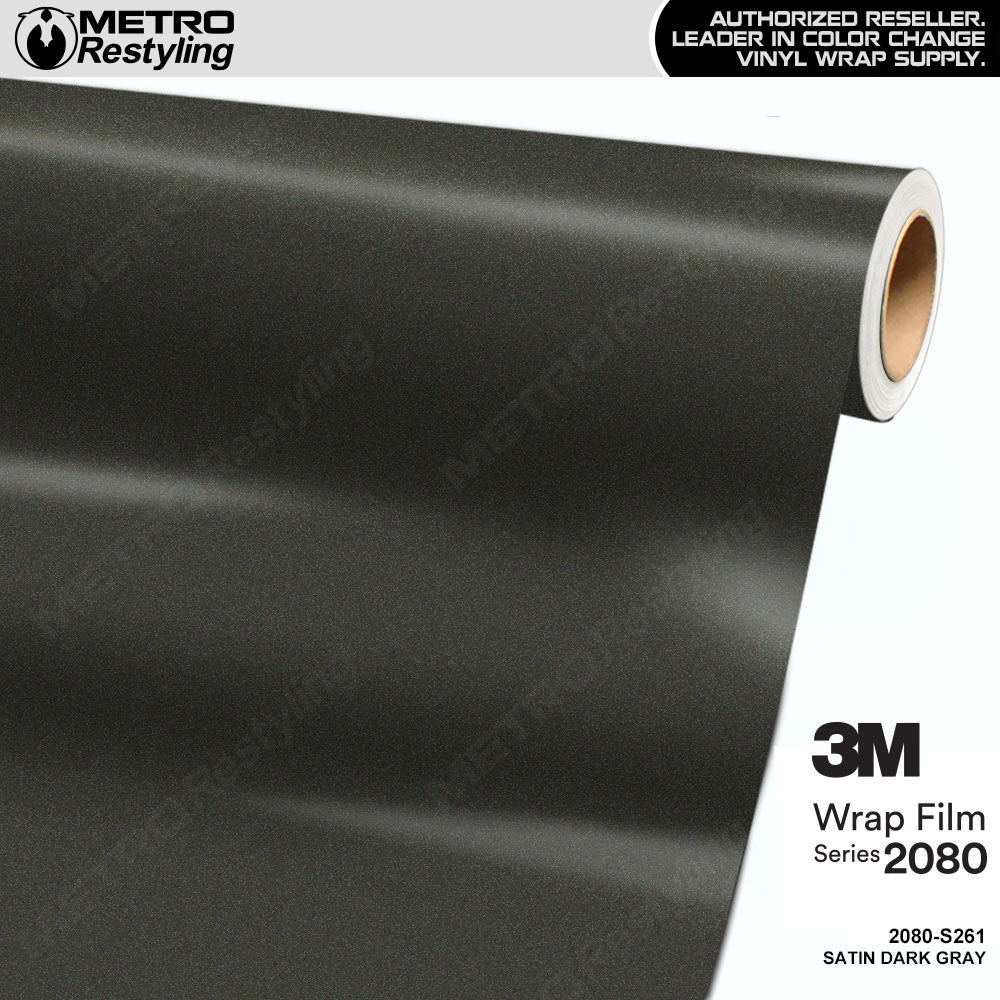 3M 2080 Satin Dark Gray Vinyl Wrap | S261 | BLOWOUT STOCK | (305 sq ft) | 173852