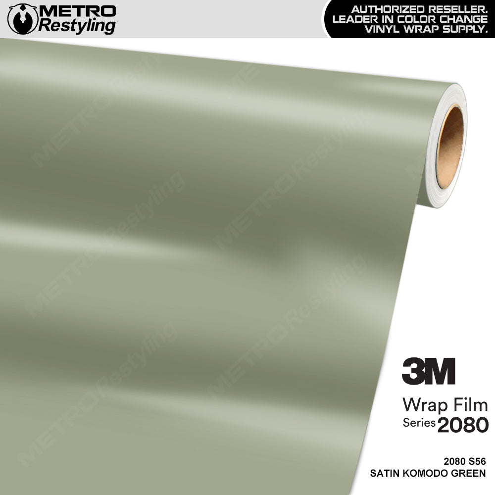 3M 2080 Satin Komodo Green Vinyl Wrap | S56