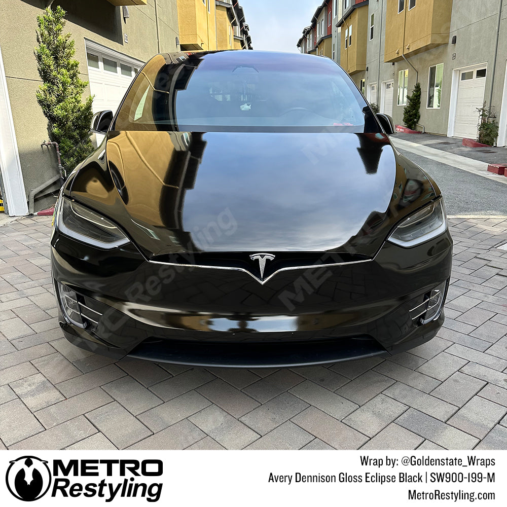 Avery Gloss Eclipse Black Tesla Vinyl Wrap