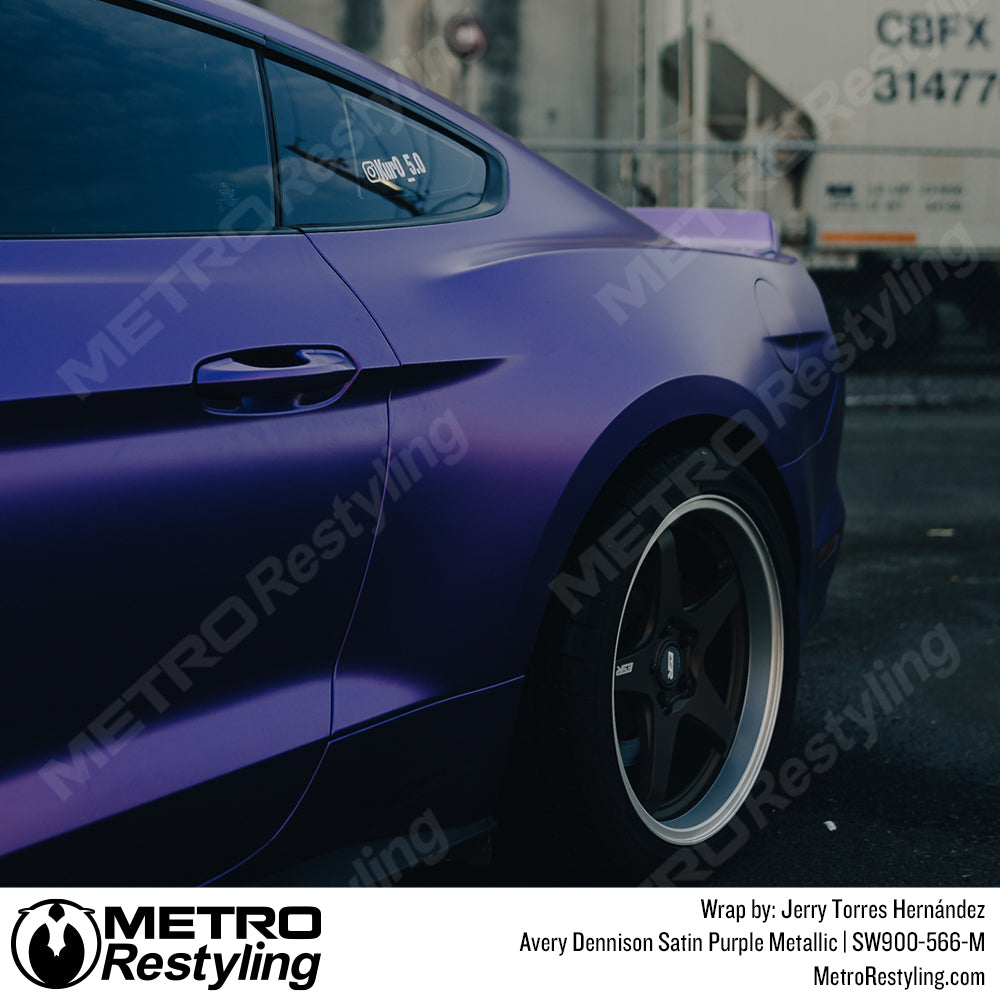 Satin Purple Metallic Ford Mustang Vinyl Wrap