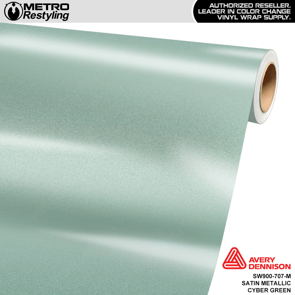Avery Dennison SW900 Satin Metallic Cyber Green Vinyl Wrap | SW900-707-M