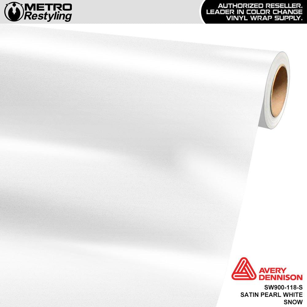Avery Dennison SW900 Satin Pearl White Snow Vinyl Wrap | SW900-118-S