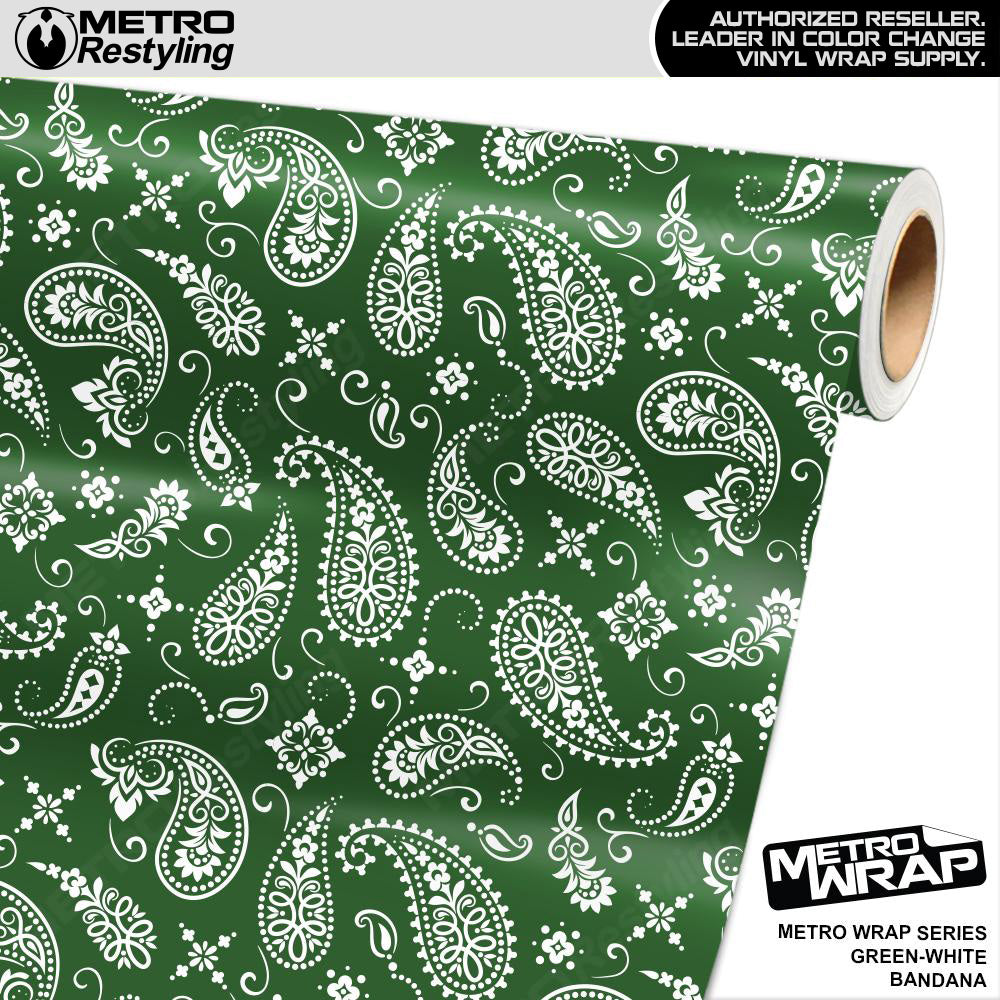 Metro Wrap Bandana Green White Vinyl Film
