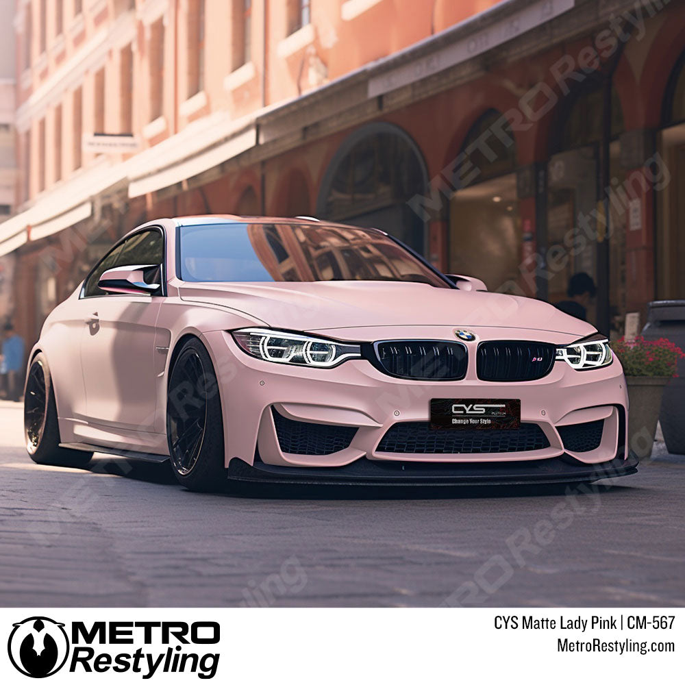 matte pink bmw wrap