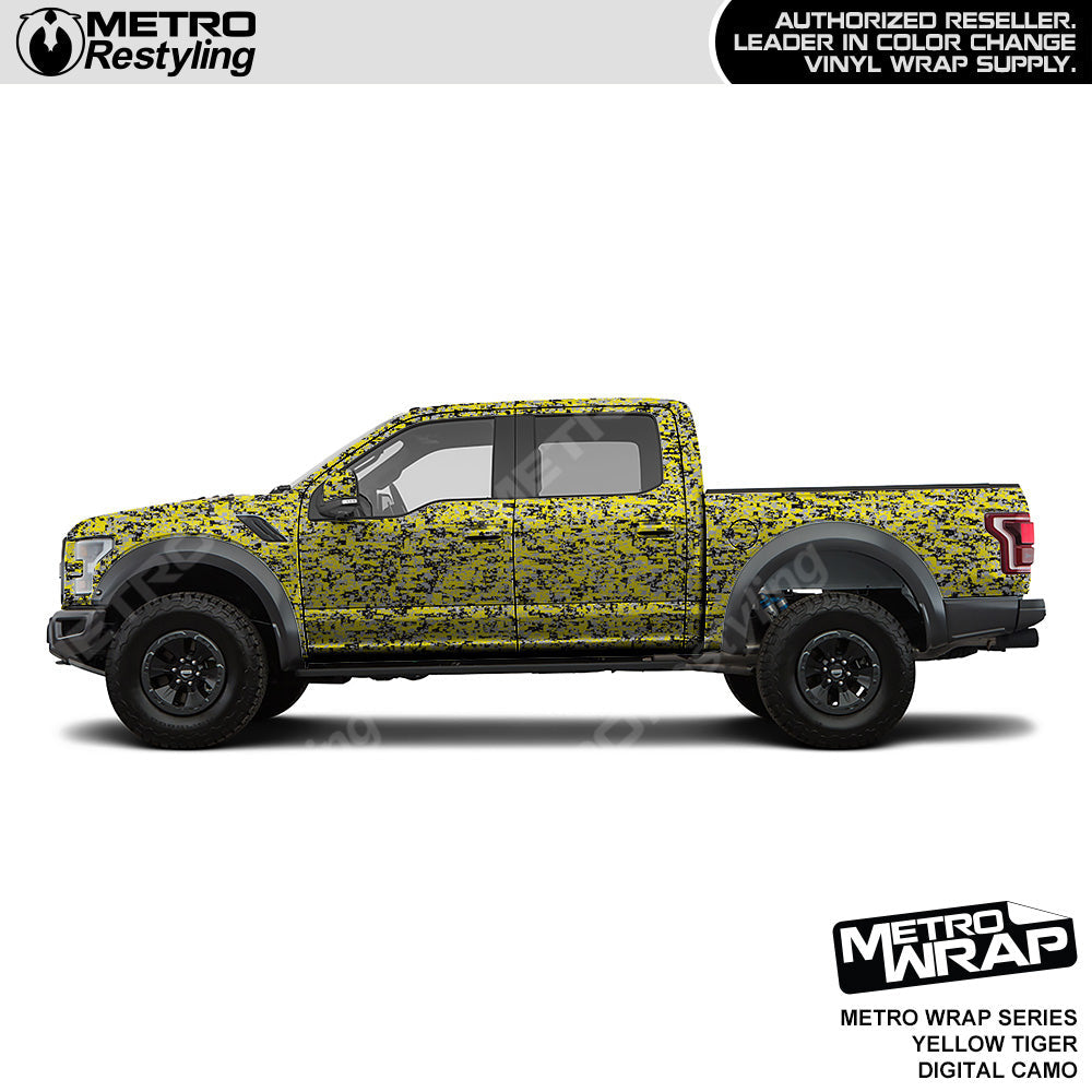 Metro Wrap Digital Yellow Tiger Camouflage Truck Wrap