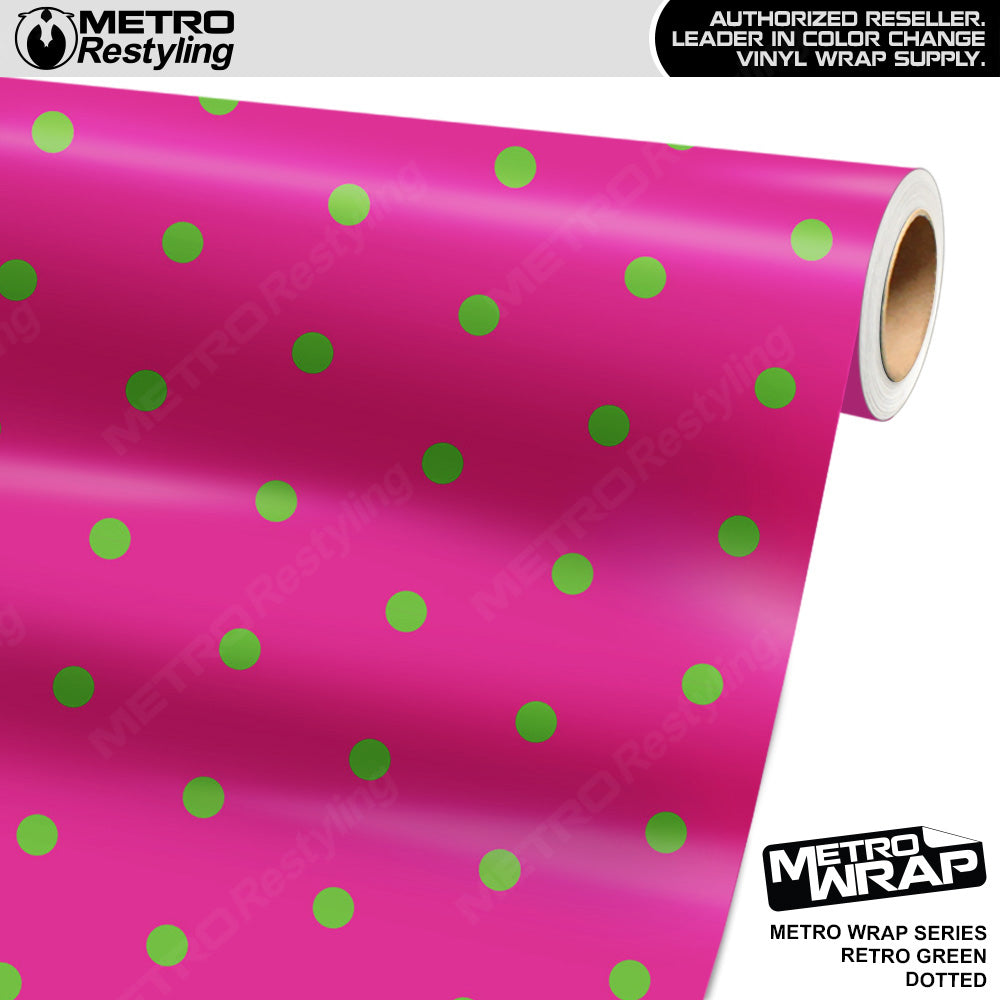 Metro Wrap Dotted Retro Green Vinyl Film