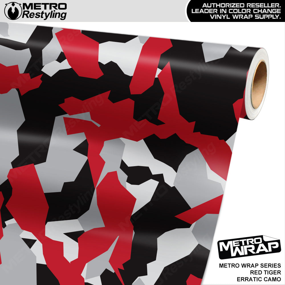 Metro Wrap Erratic Red Tiger Camouflage Vinyl Film - 3M Film - Gloss Finish | BLOWOUT STOCK | (5 sq ft) | 953684