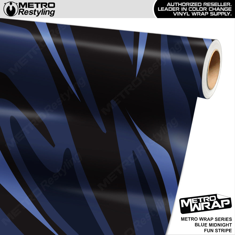 Metro Wrap Fun Stripe Blue Midnight Camouflage Vinyl Film - 3M Film - Gloss Finish | BLOWOUT STOCK | (20 sq ft) | 100367