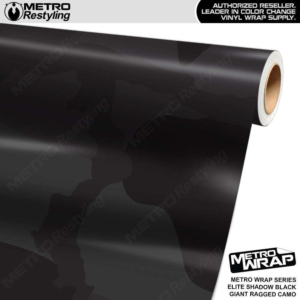 Metro Wrap Giant Ragged Elite Shadow Black Camouflage Vinyl Film - Avery Film - Satin Finish | BLOWOUT STOCK | (123 sq ft) | 100372