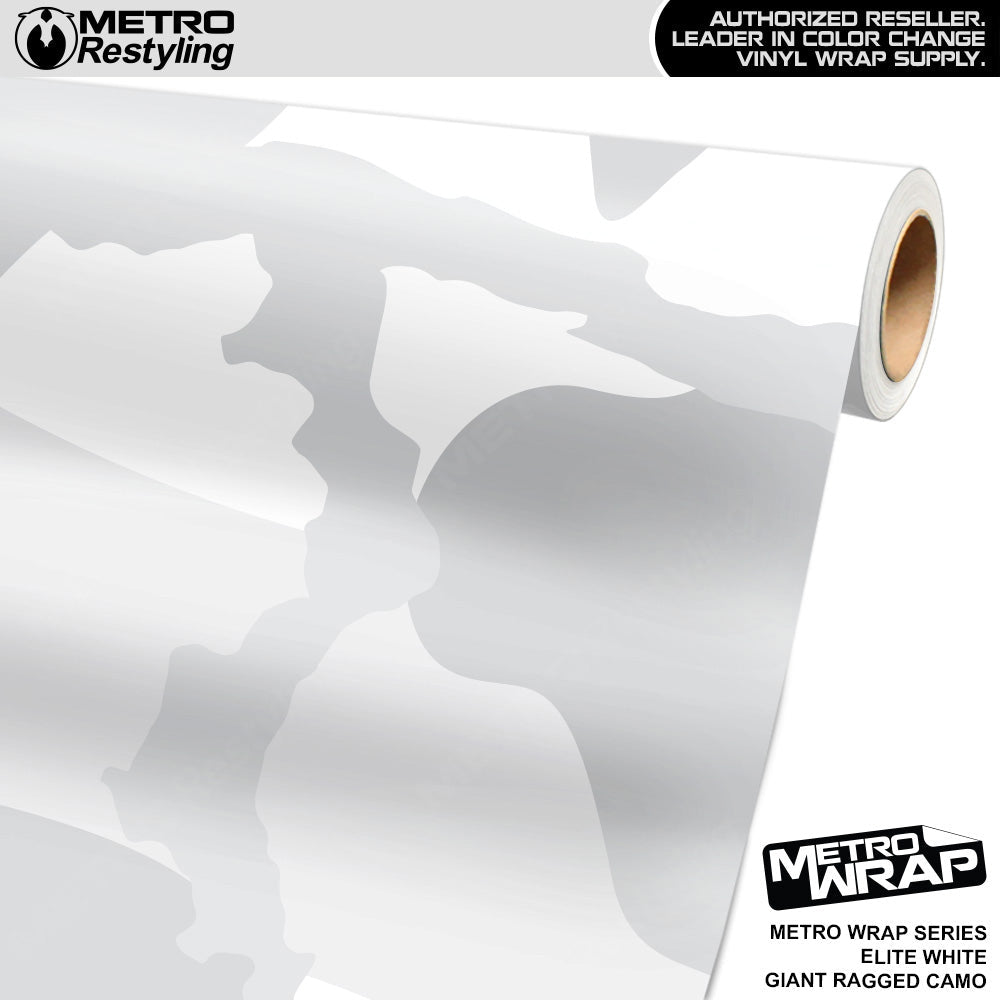 Metro Wrap Giant Ragged Elite White Camouflage Vinyl Film - 3M Film - Satin Finish | BLOWOUT STOCK | (25 sq ft) | 100339