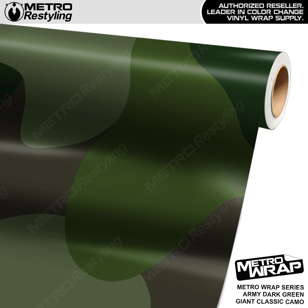 Metro Wrap Giant Classic Army Dark Green Camouflage Vinyl Film