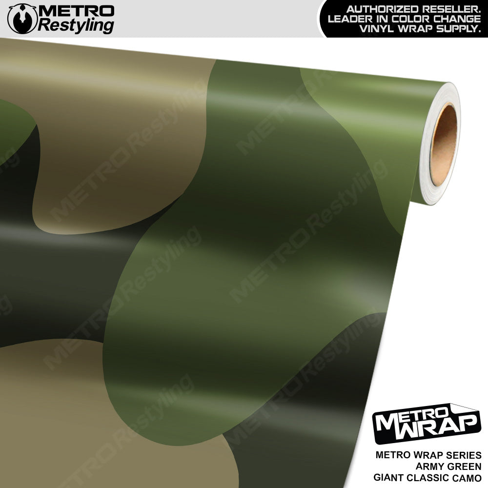 Metro Wrap Giant Classic Army Green Camouflage Vinyl Film