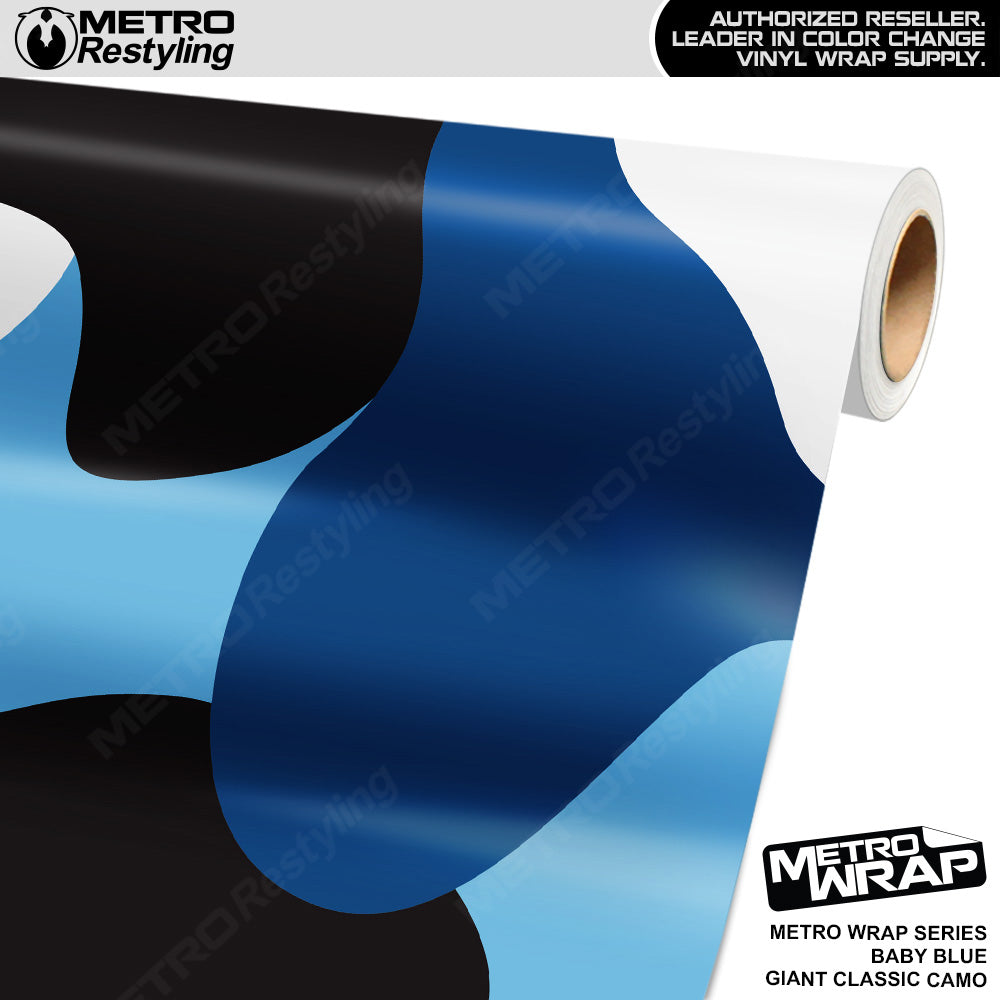 Metro Wrap Giant Classic Baby Blue Camouflage Vinyl Film