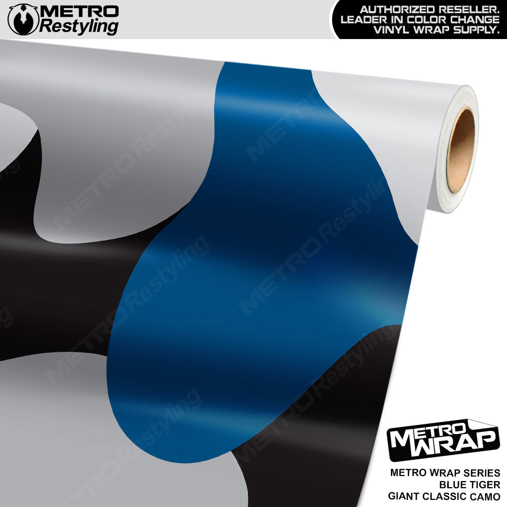 Metro Wrap Giant Classic Blue Tiger Camouflage Vinyl Film