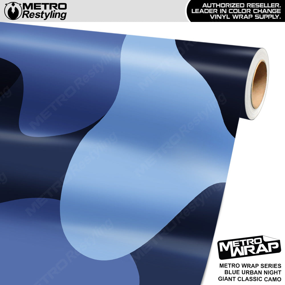 Metro Wrap Giant Classic Blue Urban Night Camouflage Vinyl Film