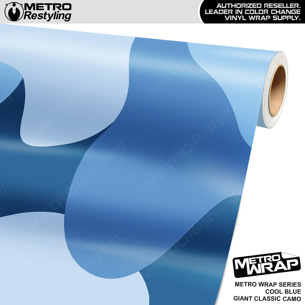 Metro Wrap Giant Classic Cool Blue Camouflage Vinyl Film