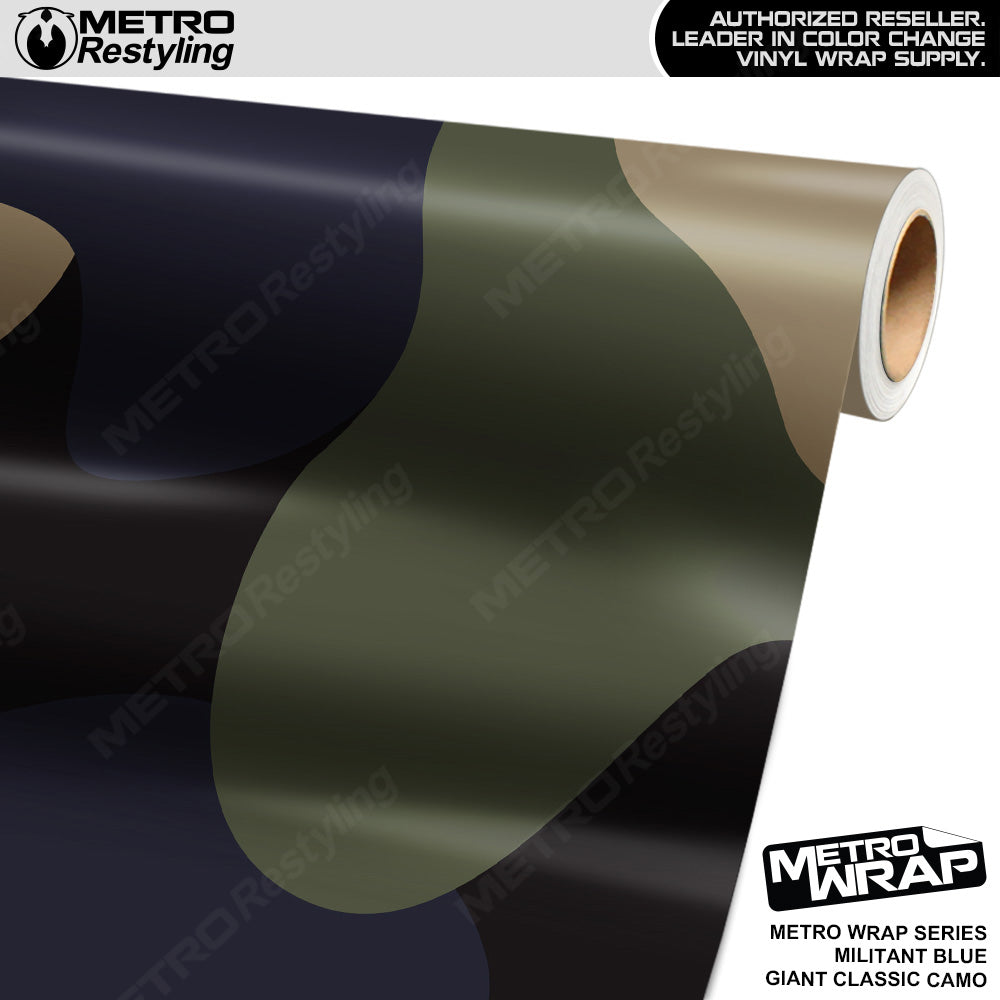 Metro Wrap Giant Classic Militant Blue Camouflage Vinyl Film