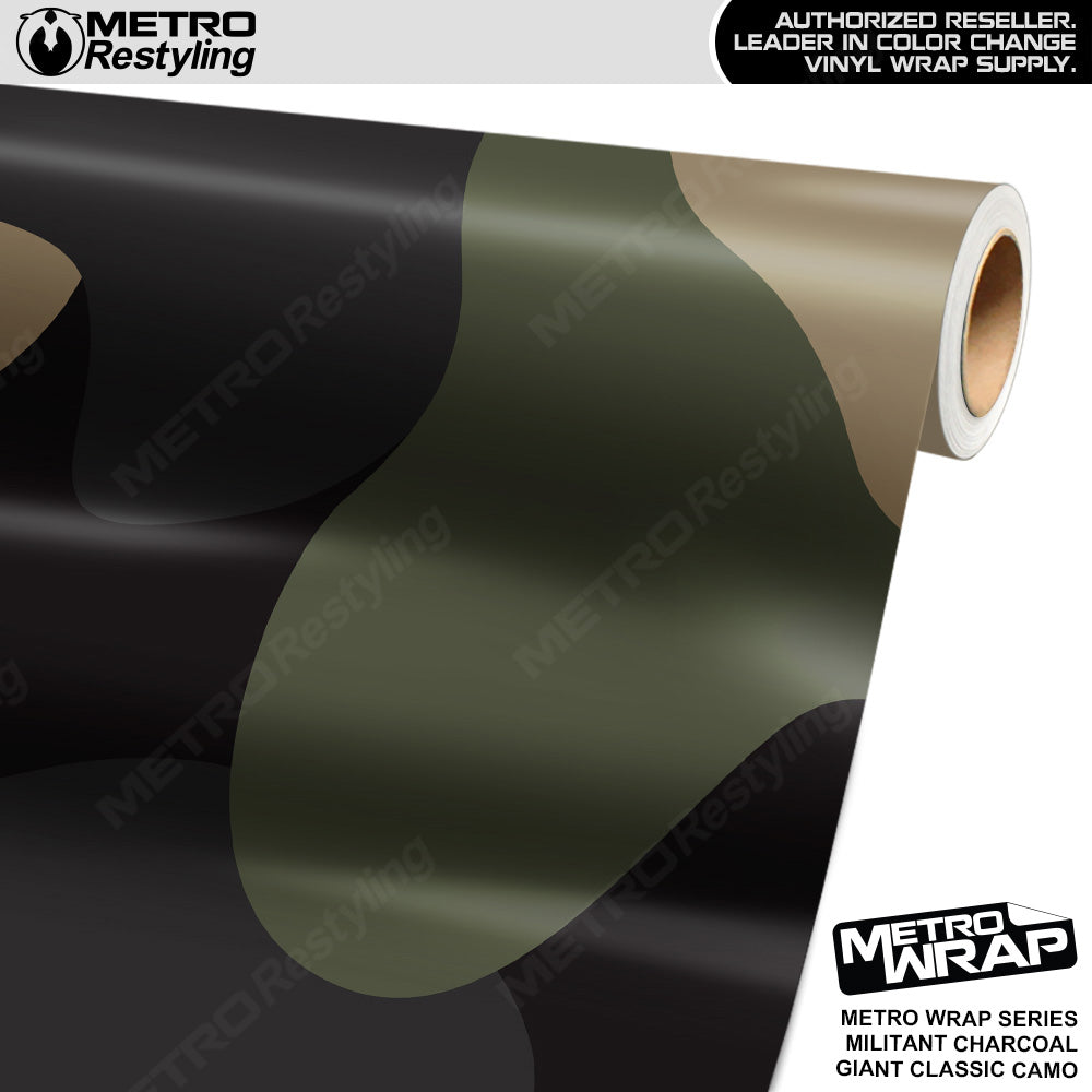 Metro Wrap Giant Classic Militant Charcoal Camouflage Vinyl Film