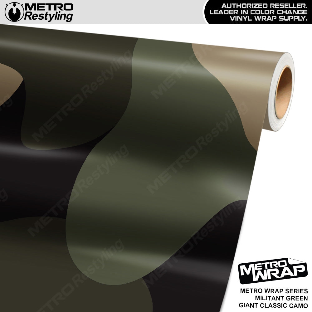 Metro Wrap Giant Classic Militant Green Camouflage Vinyl Film