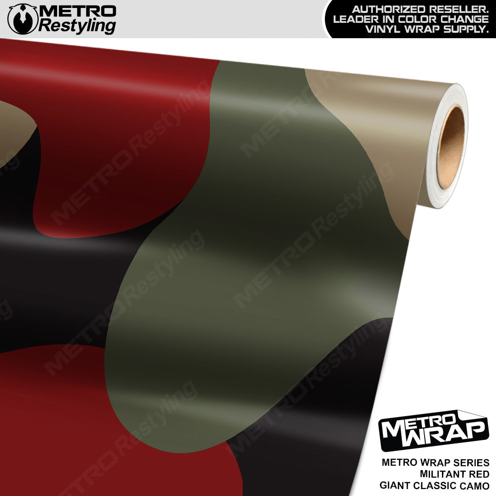 Metro Wrap Giant Classic Militant Red Camouflage Vinyl Film
