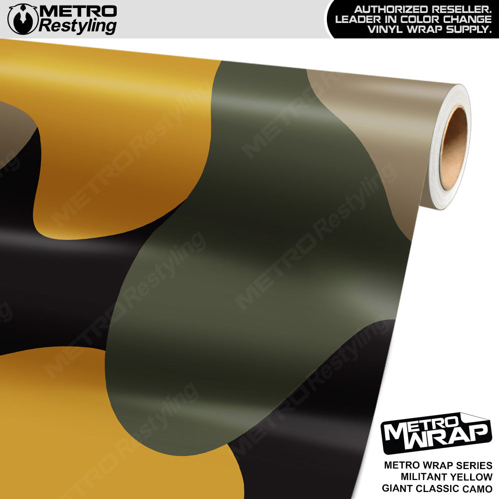 Metro Wrap Giant Classic Militant Yellow Camouflage Vinyl Film