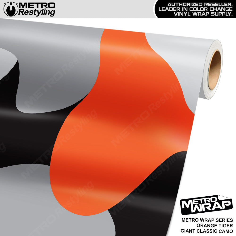 Metro Wrap Giant Classic Orange Tiger Camouflage Vinyl Film