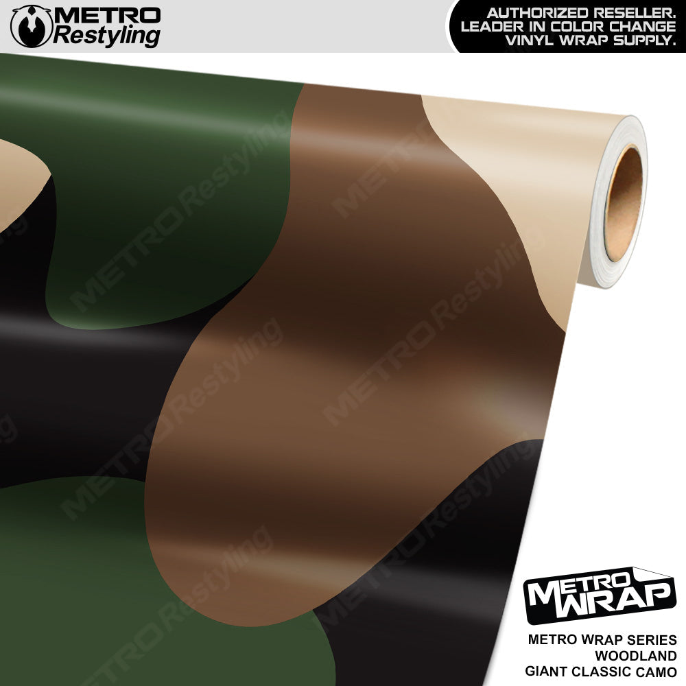 Metro Wrap Giant Classic Woodland Camouflage Vinyl Film - 3M Film - Gloss Finish | BLOWOUT STOCK | (98 sq ft) | 869523