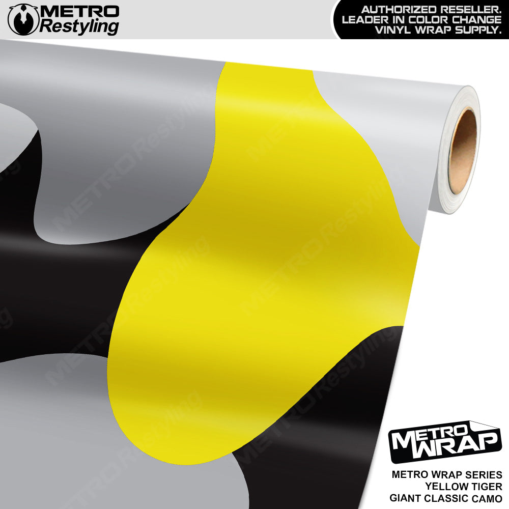 Metro Wrap Giant Classic Yellow Tiger Camouflage Vinyl Film