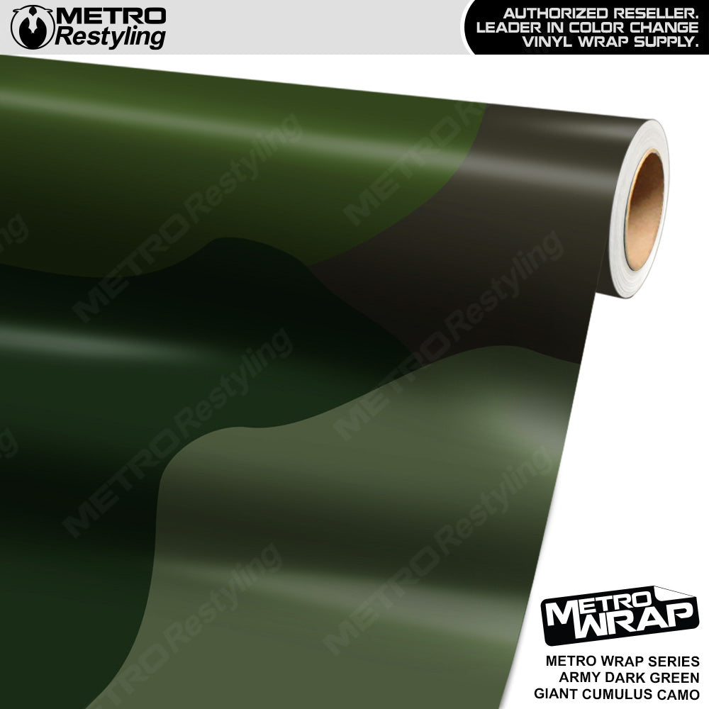 Metro Wrap Giant Cumulus Army Dark Green Camouflage Vinyl Film