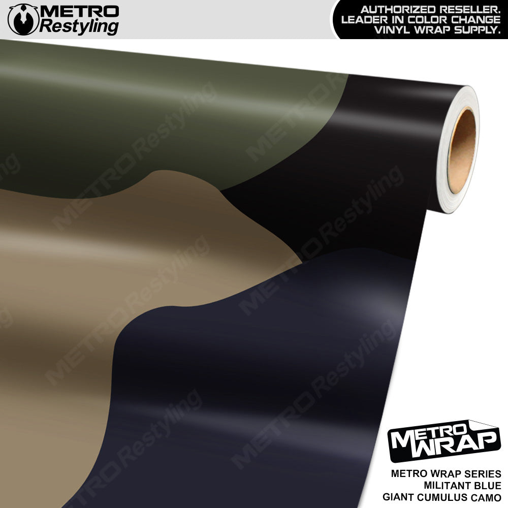 Metro Wrap Giant Cumulus Militant Blue Camouflage Vinyl Film