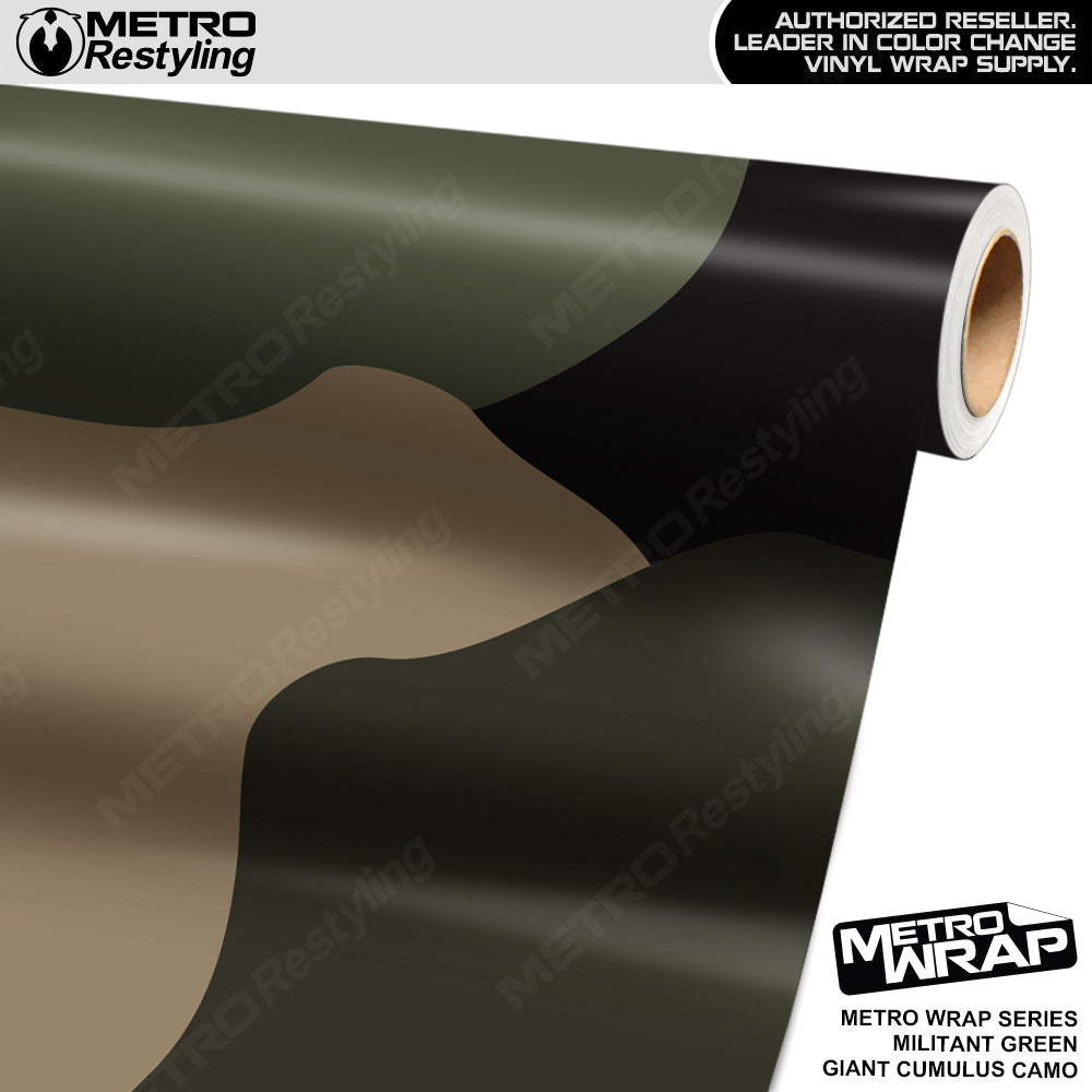 Metro Wrap Giant Cumulus Militant Green Camouflage Vinyl Film