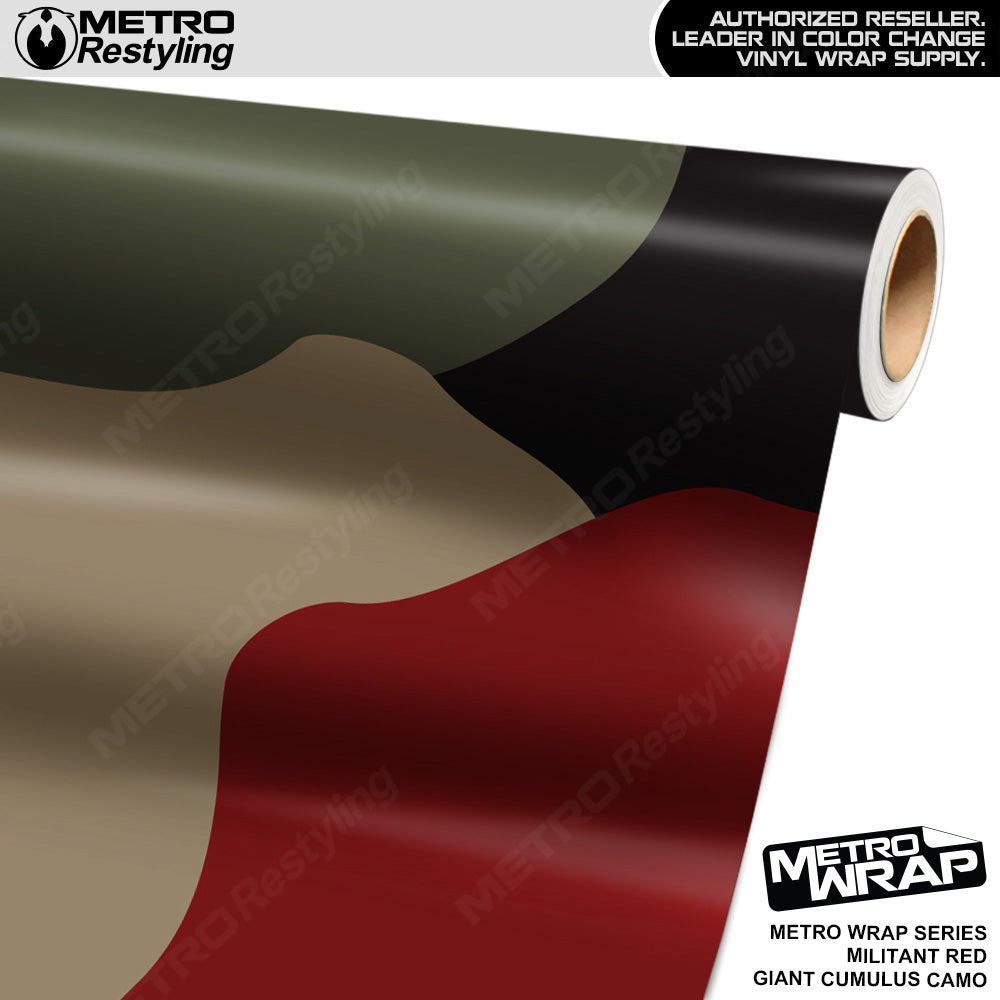 Metro Wrap Giant Cumulus Militant Red Camouflage Vinyl Film