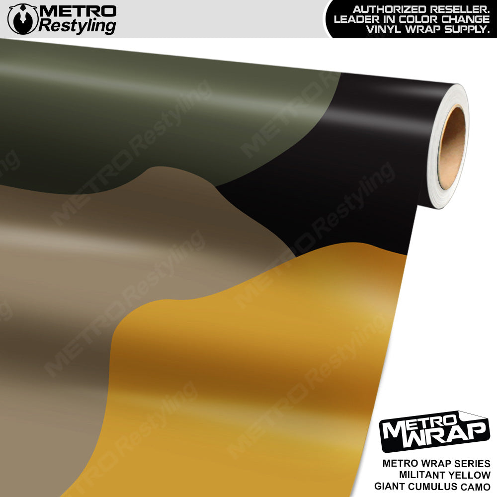 Metro Wrap Giant Cumulus Militant Yellow Camouflage Vinyl Film