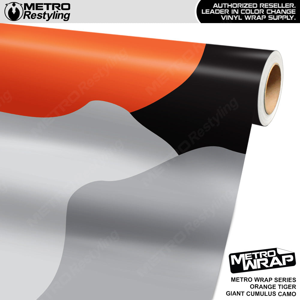 Metro Wrap Giant Cumulus Orange Tiger Camouflage Vinyl Film